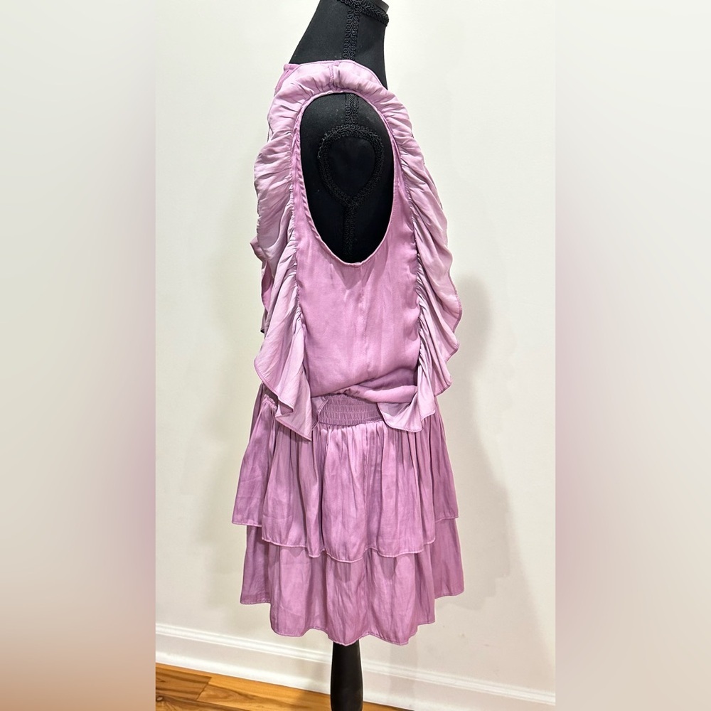 Mustard Seed. Lavender Ruffle Mini Dress - Picture 6 of 11